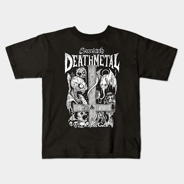 Swedish Death Metal Kids T-Shirt by CosmicAngerDesign